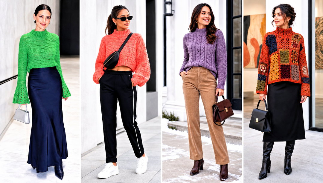 20 Crochet Mock Neck Sweater Outfit Ideas for Cozy Layers