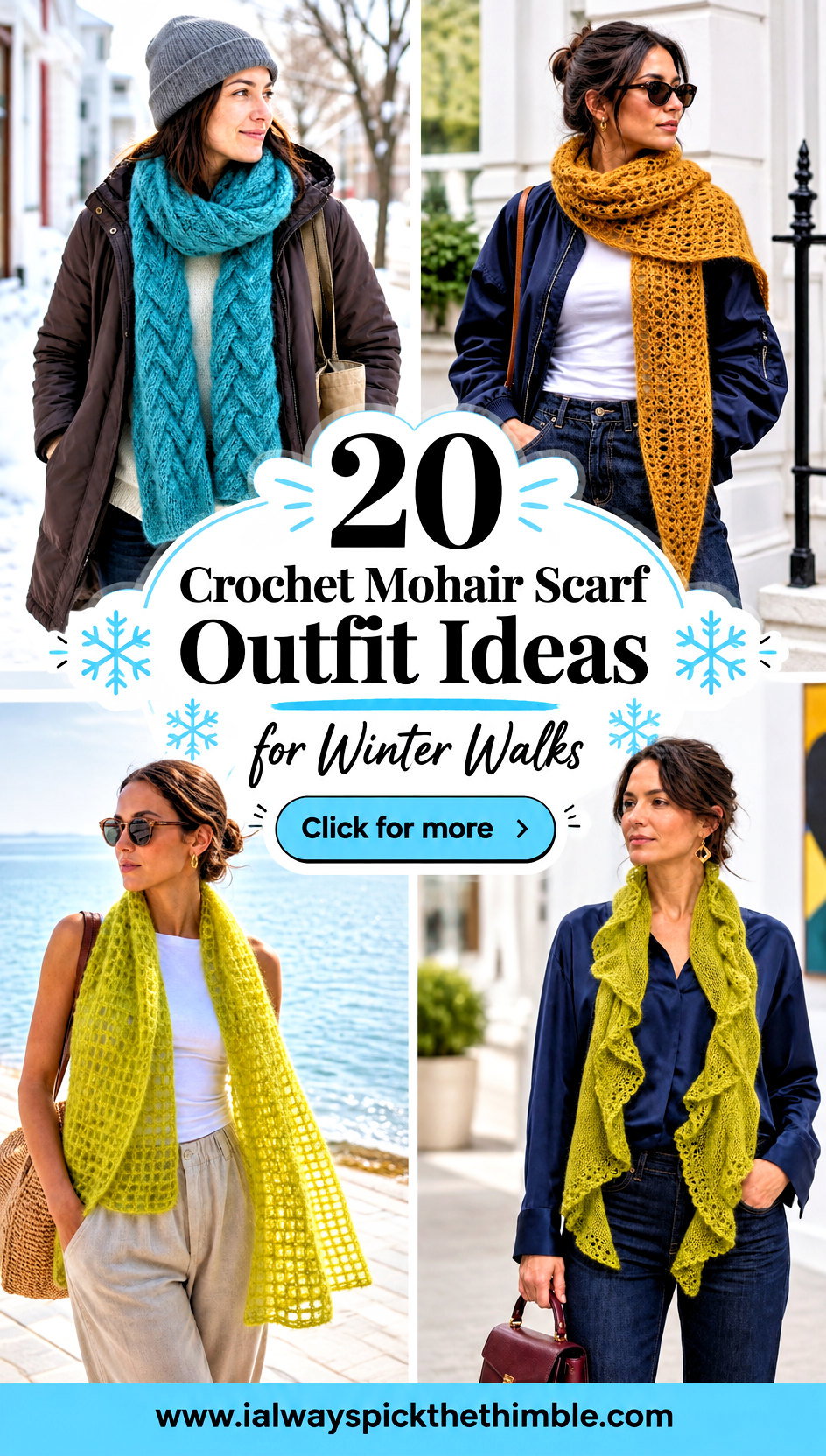 20 Crochet Mohair Scarf Outfit Ideas for Winter Walks - 20 Crochet Mohair Scarf Outfit Ideas for Winter Walks