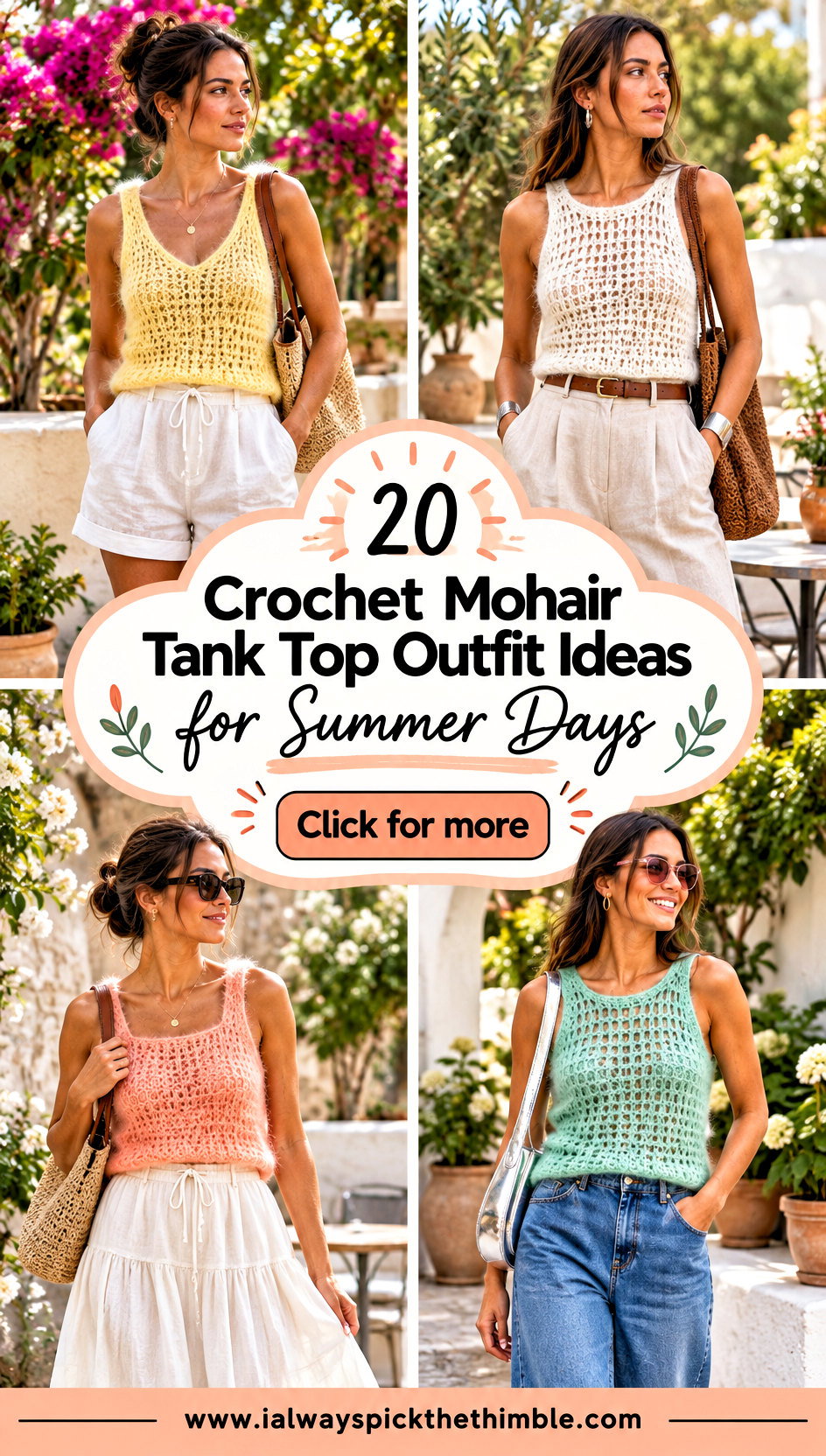 20 Crochet Mohair Tank Top Outfit Ideas for Summer Days - 20 Crochet Mohair Tank Top Outfit Ideas for Summer Days