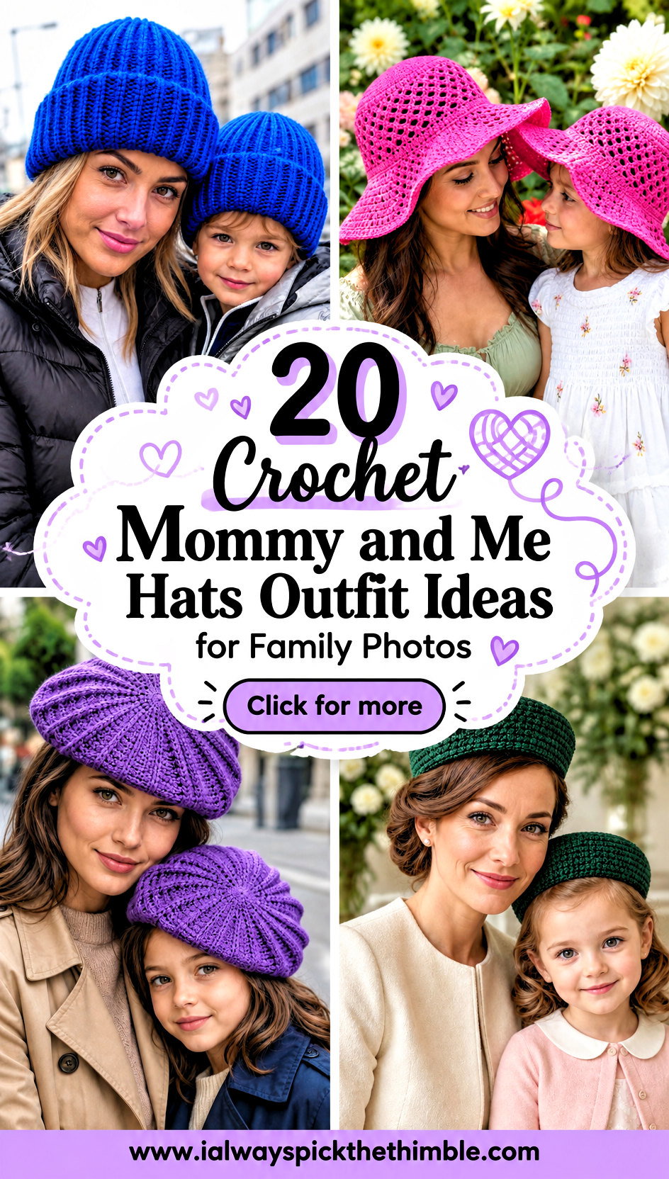 20 Crochet Mommy and Me Hats Outfit Ideas for Family Photos - 20 Crochet Mommy and Me Hats Outfit Ideas for Family Photos
