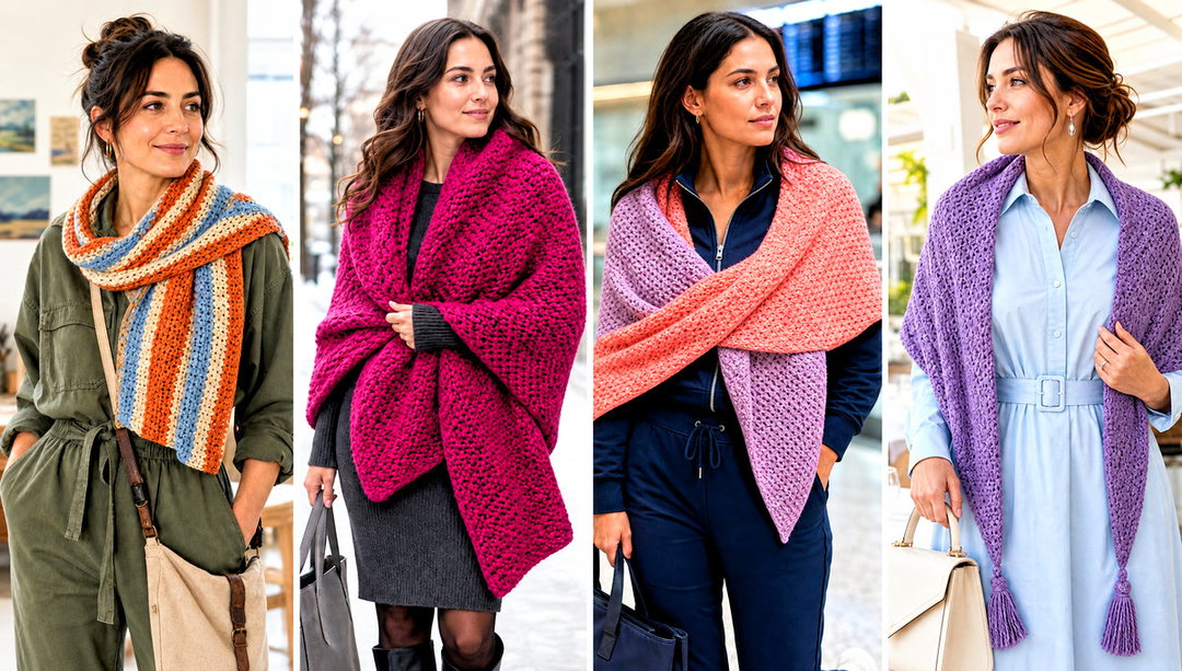 20 Crochet Moss Stitch Shawl Outfit Ideas for Evening Wear