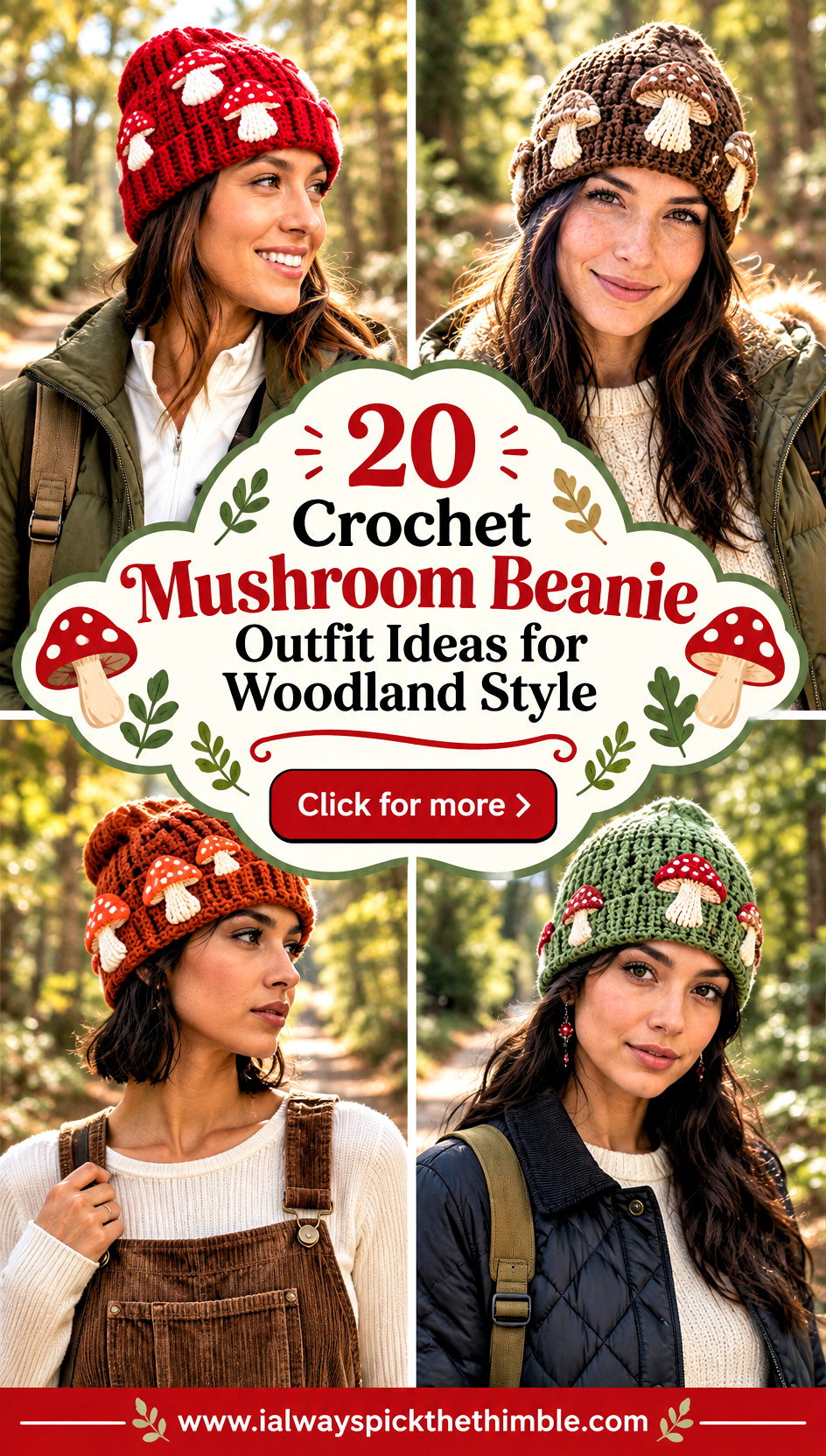 20 Crochet Mushroom Beanie Outfit Ideas for Woodland Style - 20 Crochet Mushroom Beanie Outfit Ideas for Woodland Style