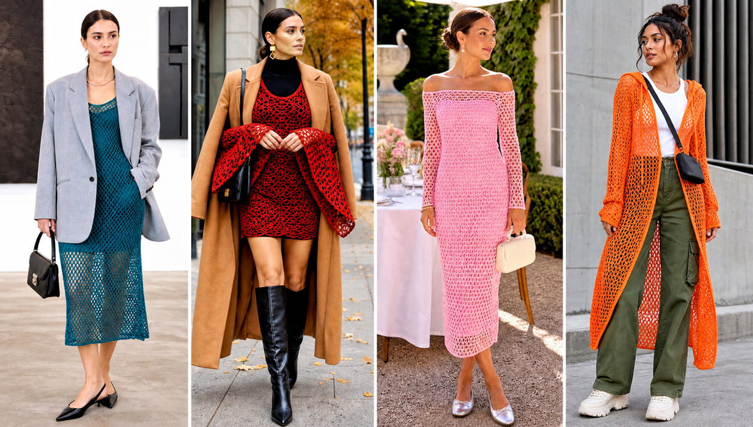 20 Crochet Net Dress Outfit Ideas for Poolside Cover-Ups
