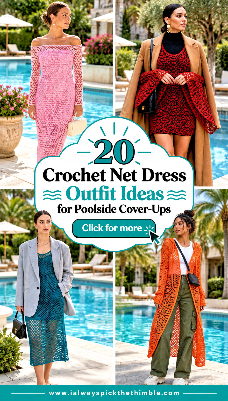 20 Crochet Net Dress Outfit Ideas for Poolside Cover-Ups - 20 Crochet Net Dress Outfit Ideas for Poolside Cover-Ups