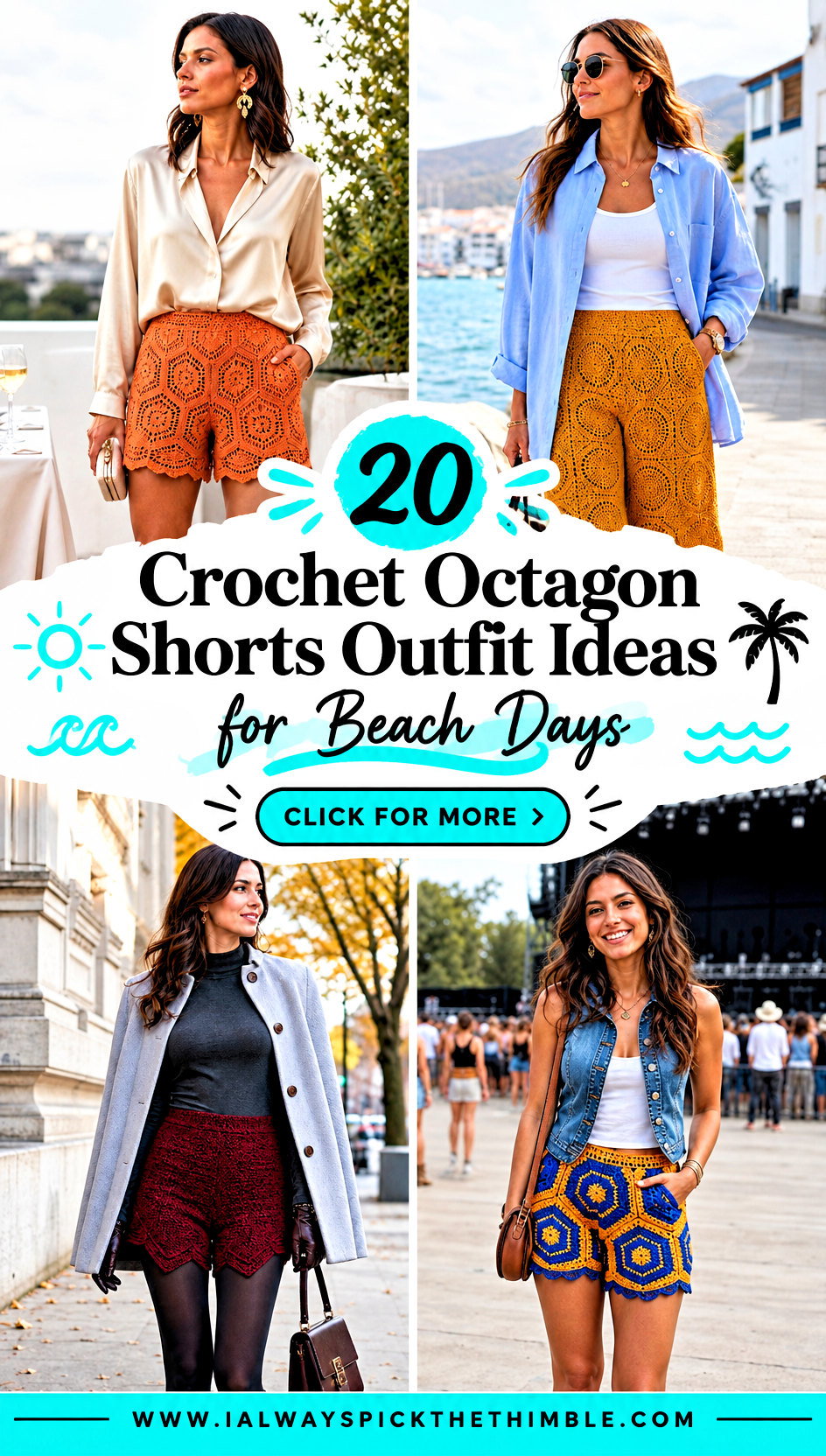 20 Crochet Octagon Shorts Outfit Ideas for Beach Days - 20 Crochet Octagon Shorts Outfit Ideas for Beach Days