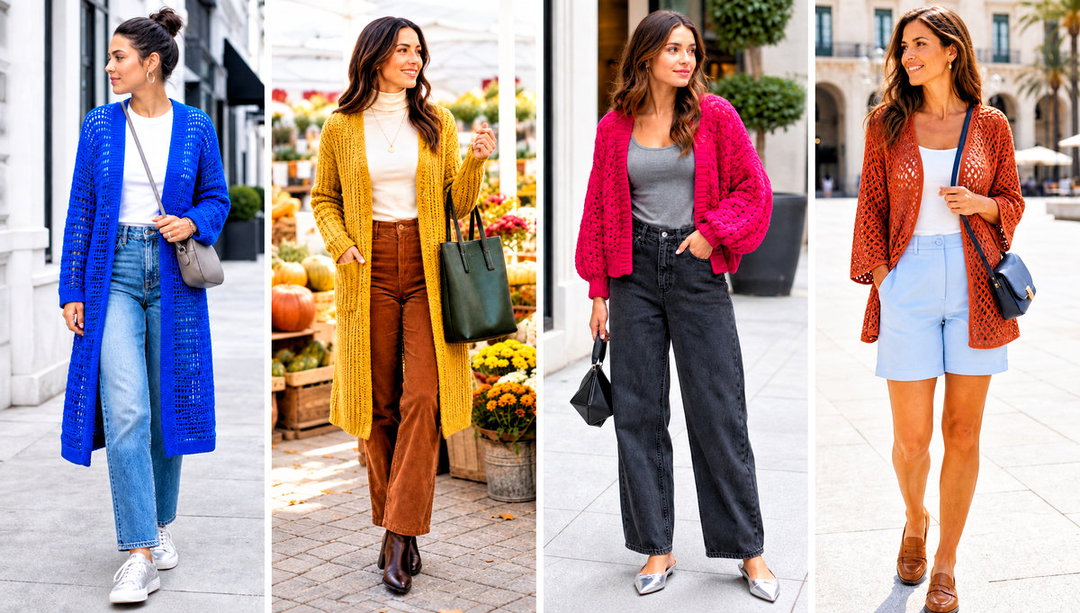 20 Crochet One Piece Cardigan Outfit Ideas for Cool Days