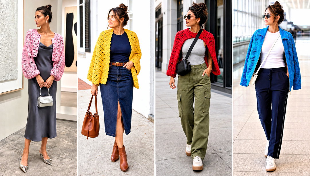 20 Crochet Over the Shoulder Sweater Outfit Ideas to Layer