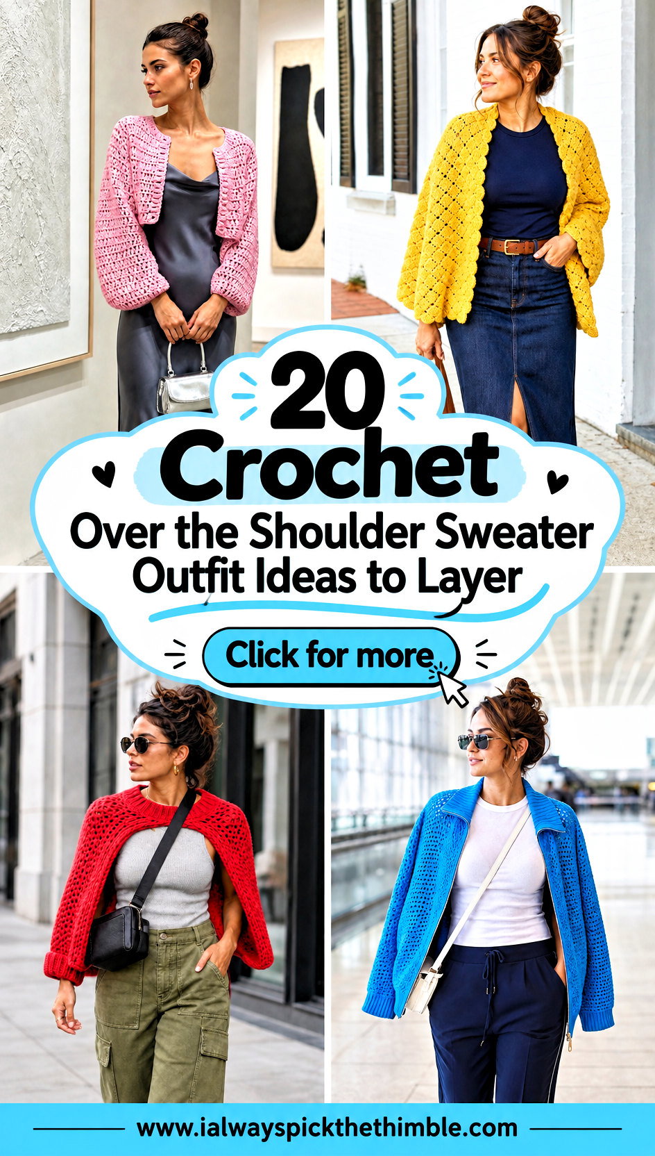 20 Crochet Over the Shoulder Sweater Outfit Ideas to Layer - 20 Crochet Over the Shoulder Sweater Outfit Ideas to Layer