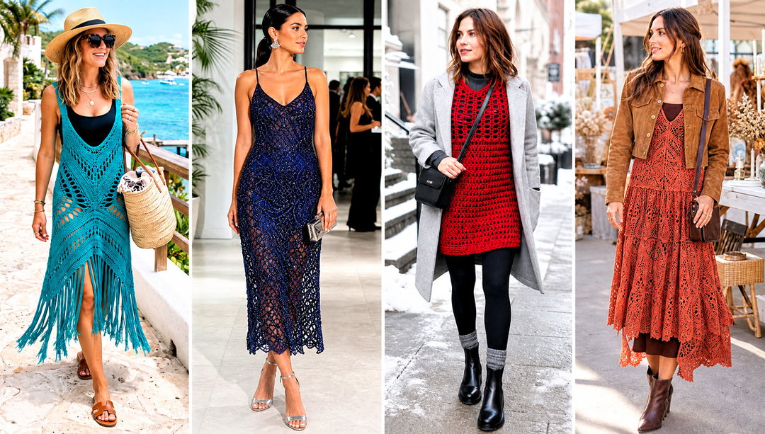 20 Crochet Overlay Dress Outfit Ideas for Garden Parties