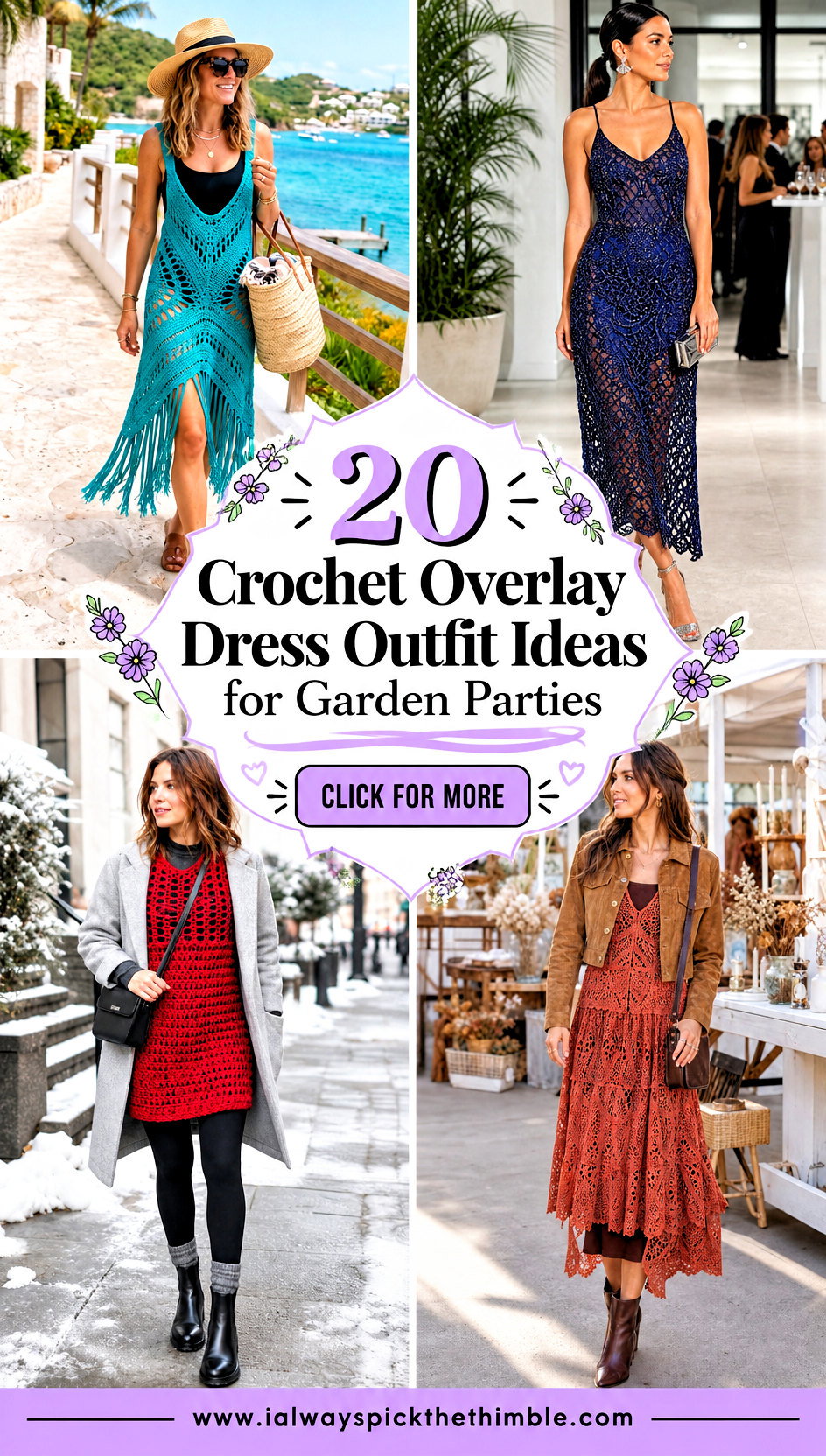 20 Crochet Overlay Dress Outfit Ideas for Garden Parties - 20 Crochet Overlay Dress Outfit Ideas for Garden Parties