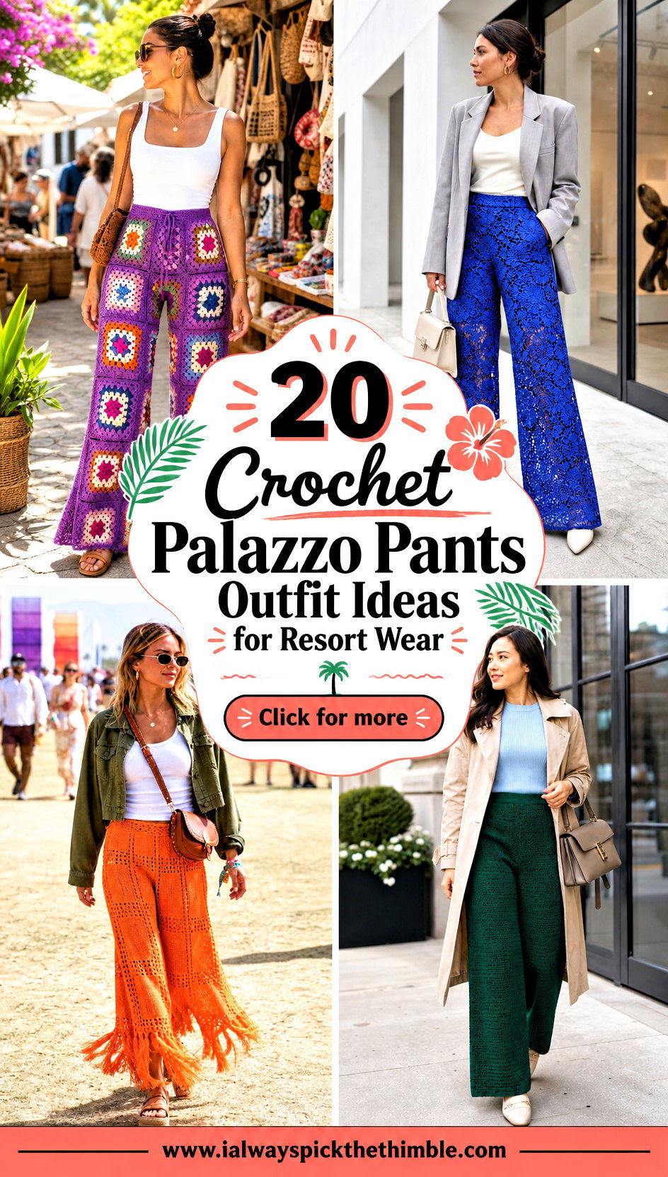 20 Crochet Palazzo Pants Outfit Ideas for Resort Wear - 20 Crochet Palazzo Pants Outfit Ideas for Resort Wear