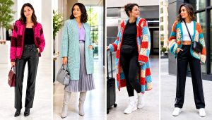20 Crochet Patchwork Cardigan Outfit Ideas for Bold Color
