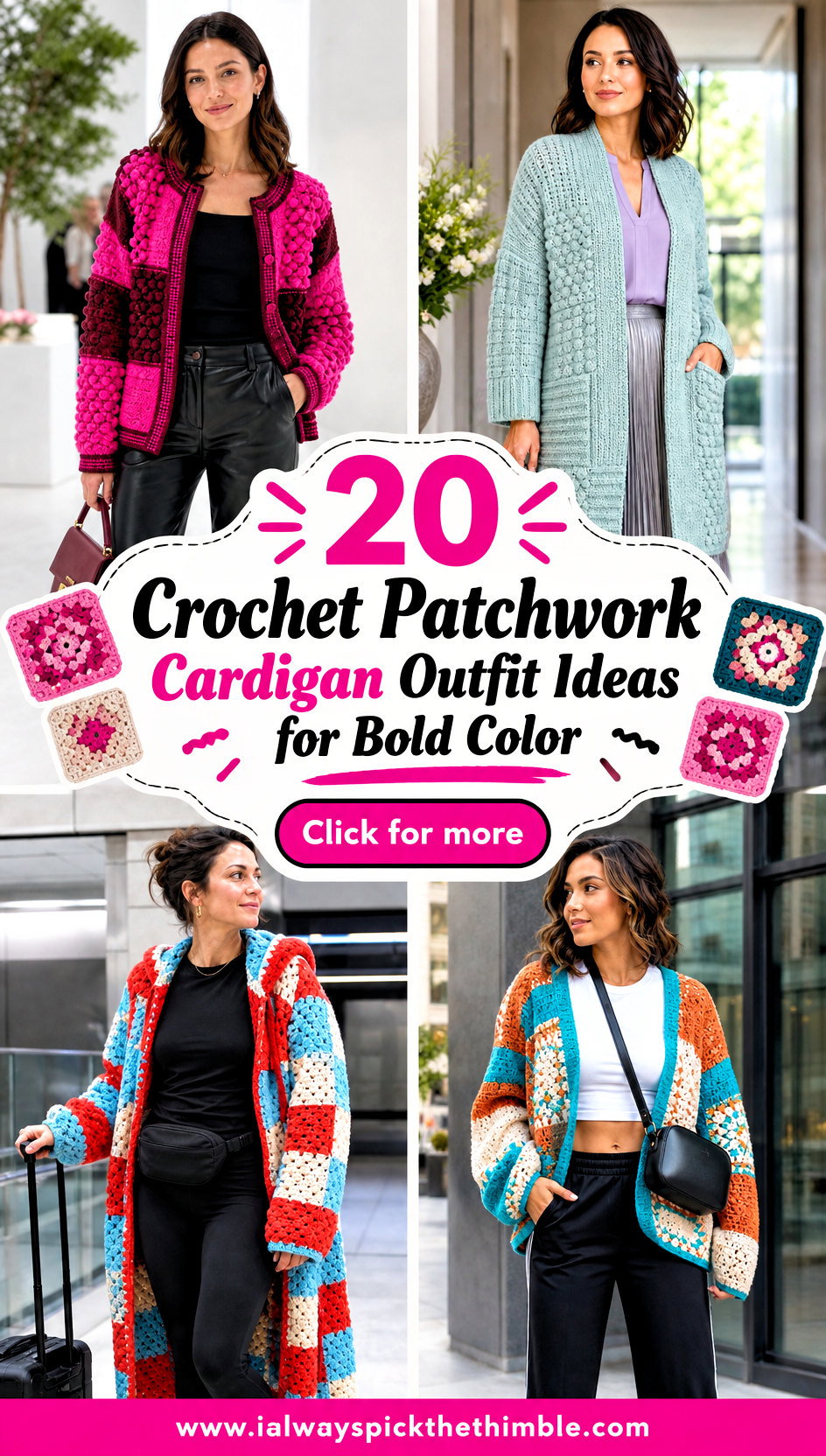 20 Crochet Patchwork Cardigan Outfit Ideas for Bold Color - 20 Crochet Patchwork Cardigan Outfit Ideas for Bold Color