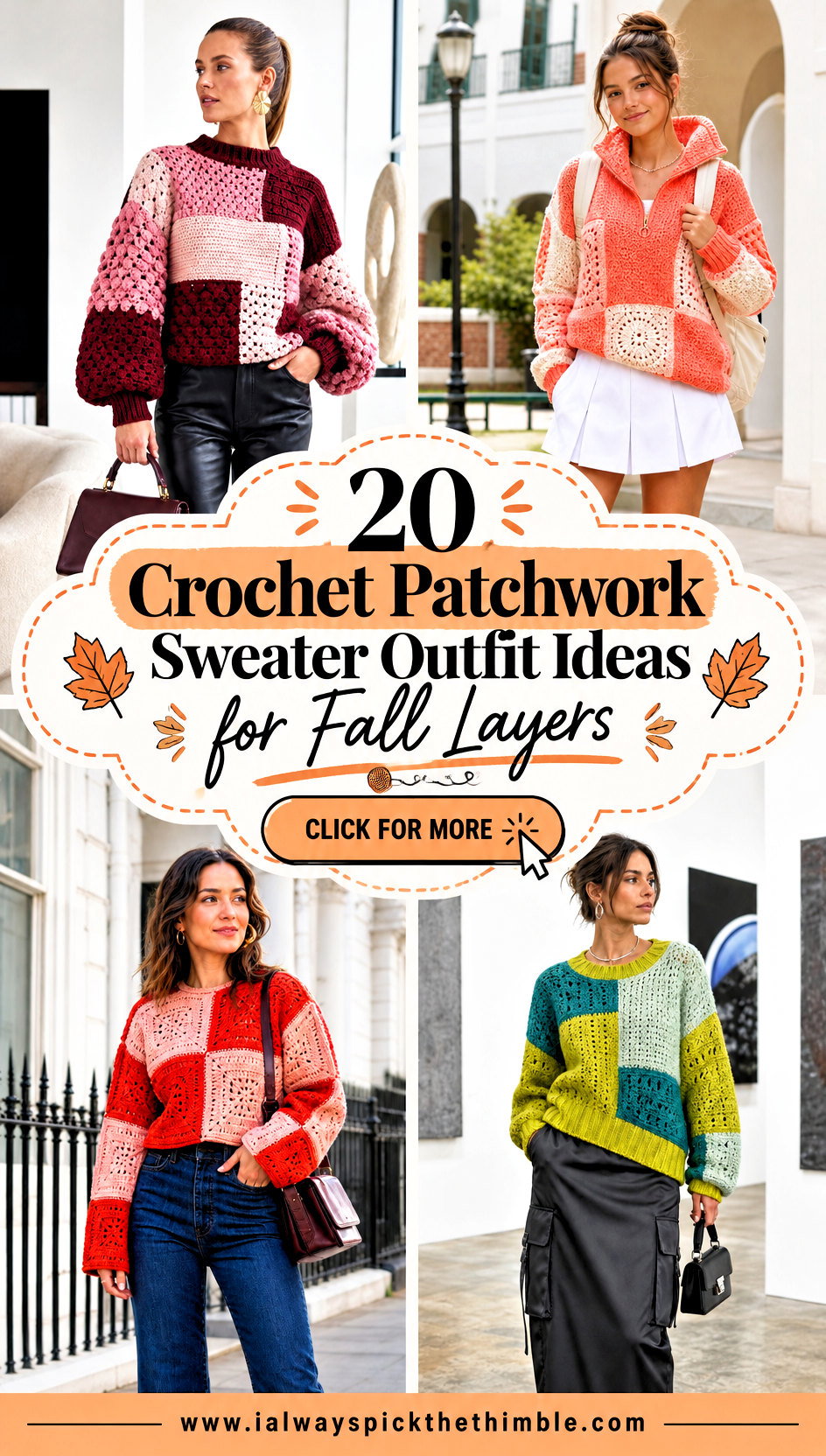 20 Crochet Patchwork Sweater Outfit Ideas for Fall Layers - 20 Crochet Patchwork Sweater Outfit Ideas for Fall Layers