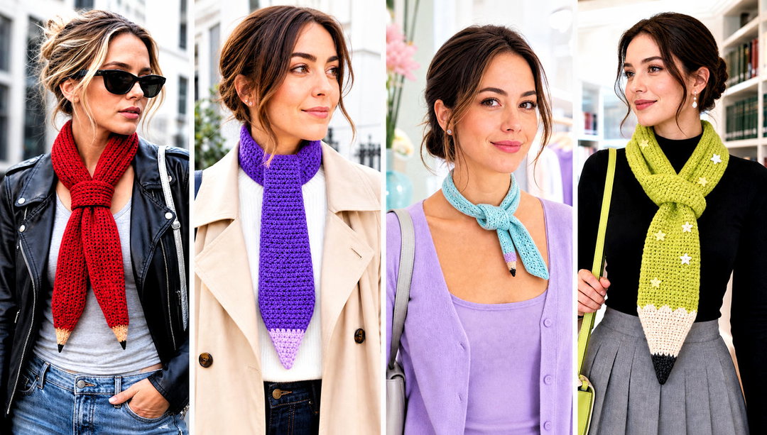 20 Crochet Pencil Scarf Outfit Ideas for a Sleek Accent