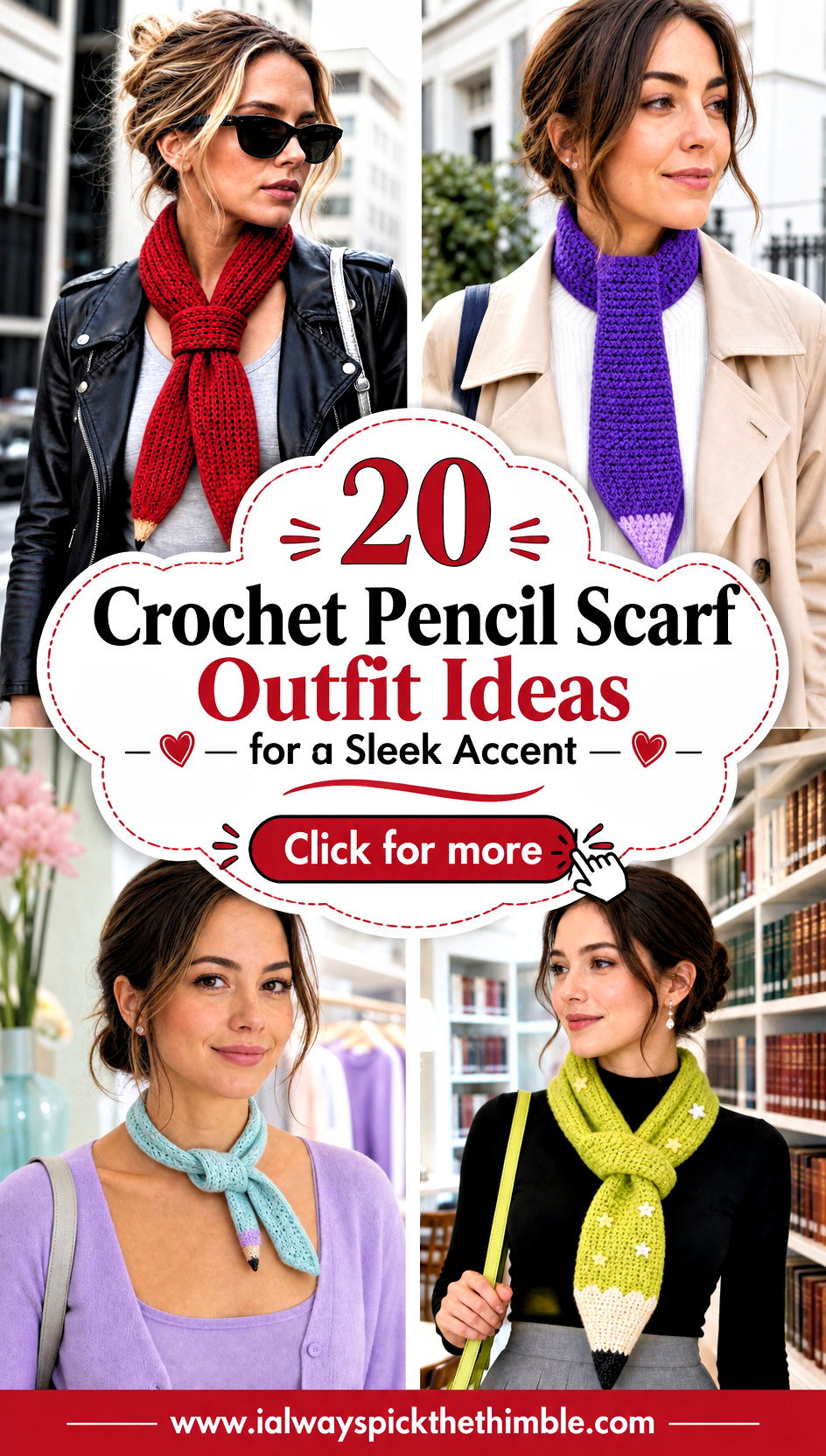 20 Crochet Pencil Scarf Outfit Ideas for a Sleek Accent - 20 Crochet Pencil Scarf Outfit Ideas for a Sleek Accent