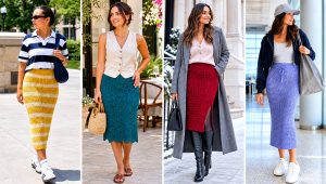 20 Crochet Pencil Skirt Outfit Ideas for Work and Weekends