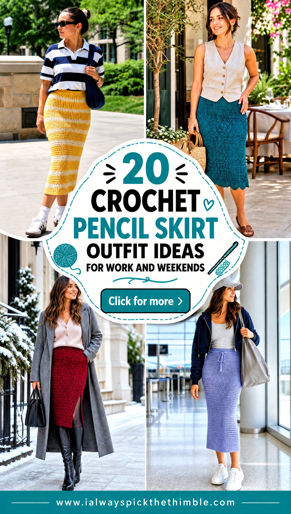 20 Crochet Pencil Skirt Outfit Ideas for Work and Weekends - 20 Crochet Pencil Skirt Outfit Ideas for Work and Weekends