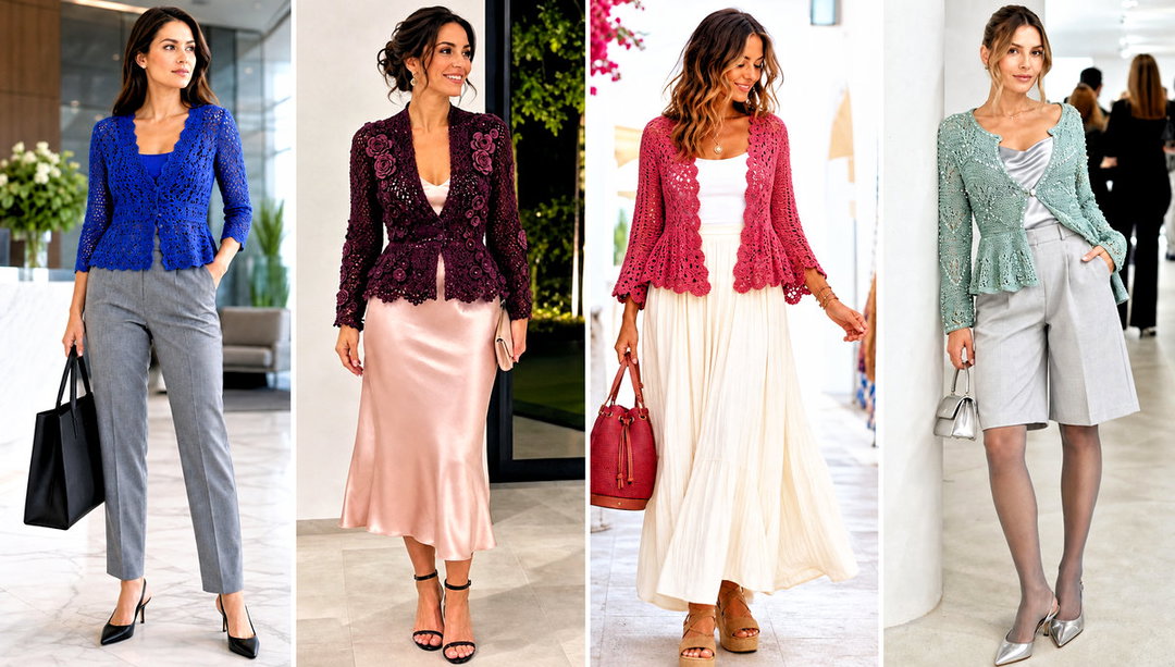 20 Crochet Peplum Cardigan Outfit Ideas for Soft Layers