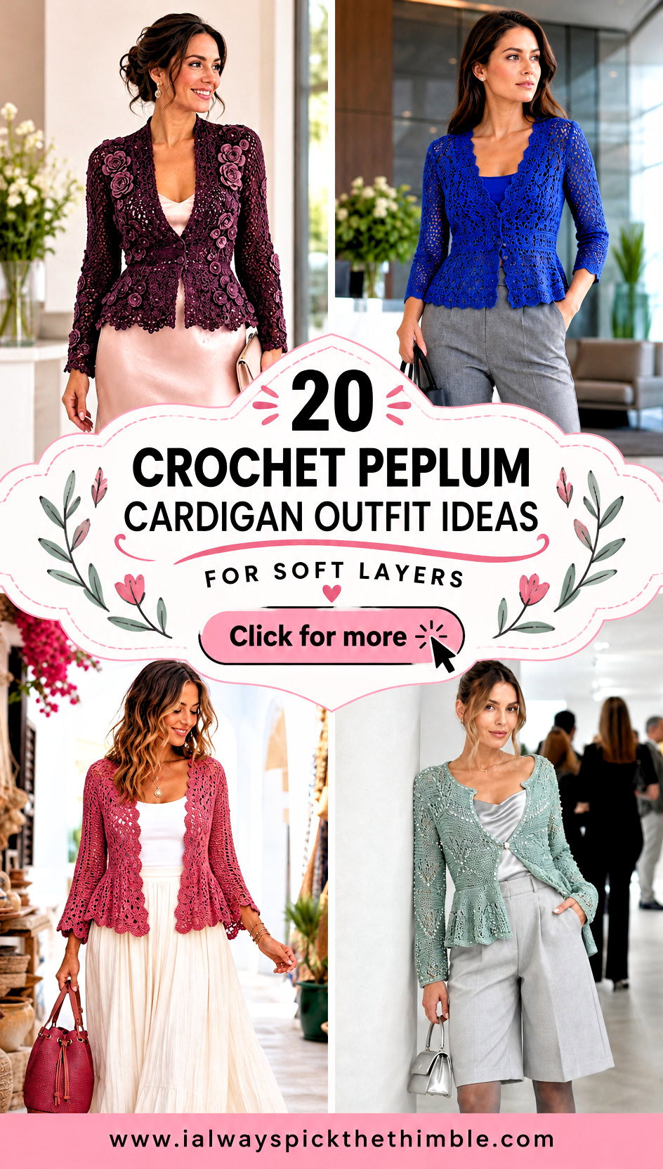 20 Crochet Peplum Cardigan Outfit Ideas for Soft Layers - 20 Crochet Peplum Cardigan Outfit Ideas for Soft Layers