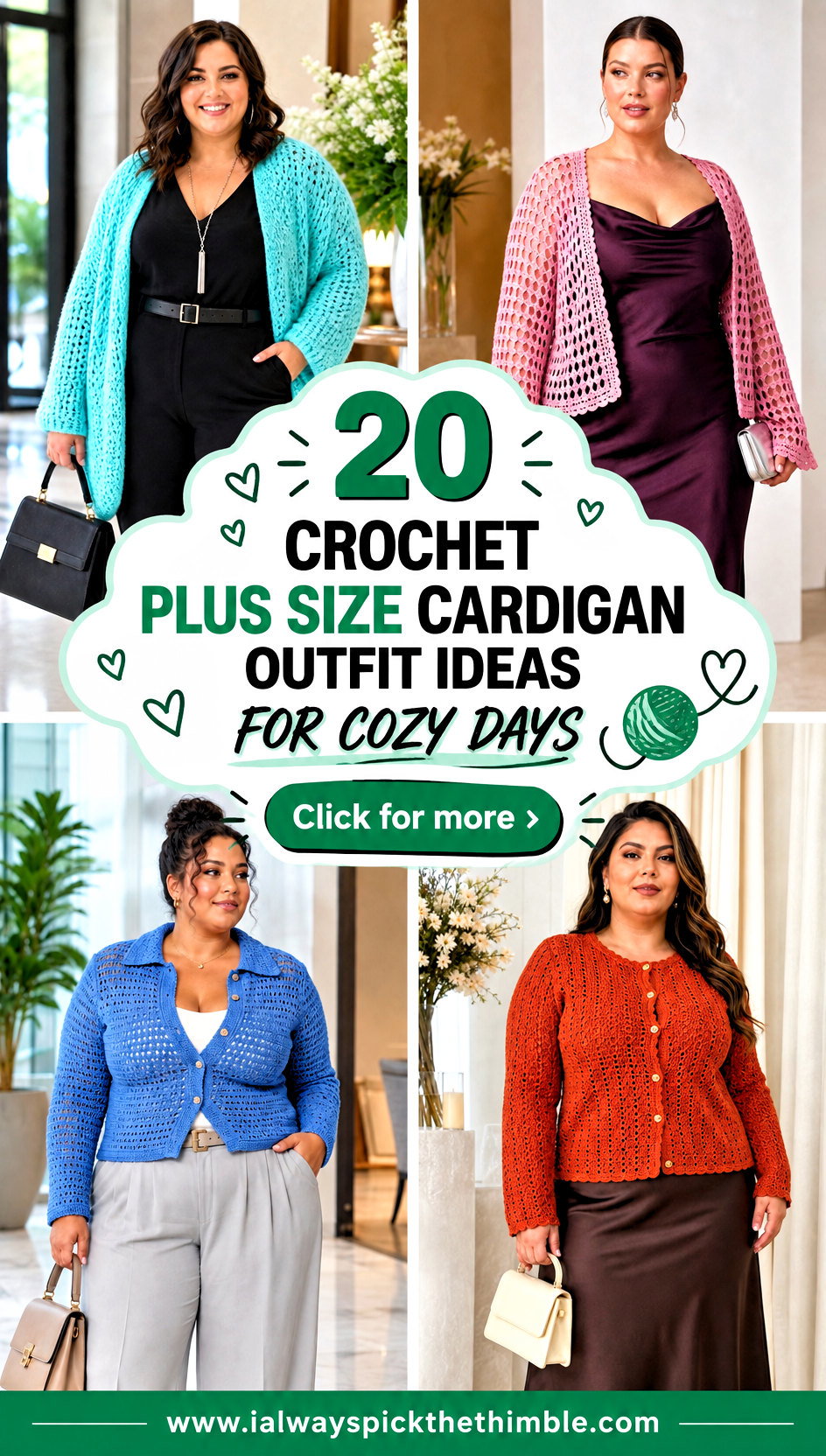 20 Crochet Plus Size Cardigan Outfit Ideas for Cozy Days - 20 Crochet Plus Size Cardigan Outfit Ideas for Cozy Days