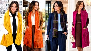 20 Crochet Pocket Scarves Outfit Ideas for Easy Layering