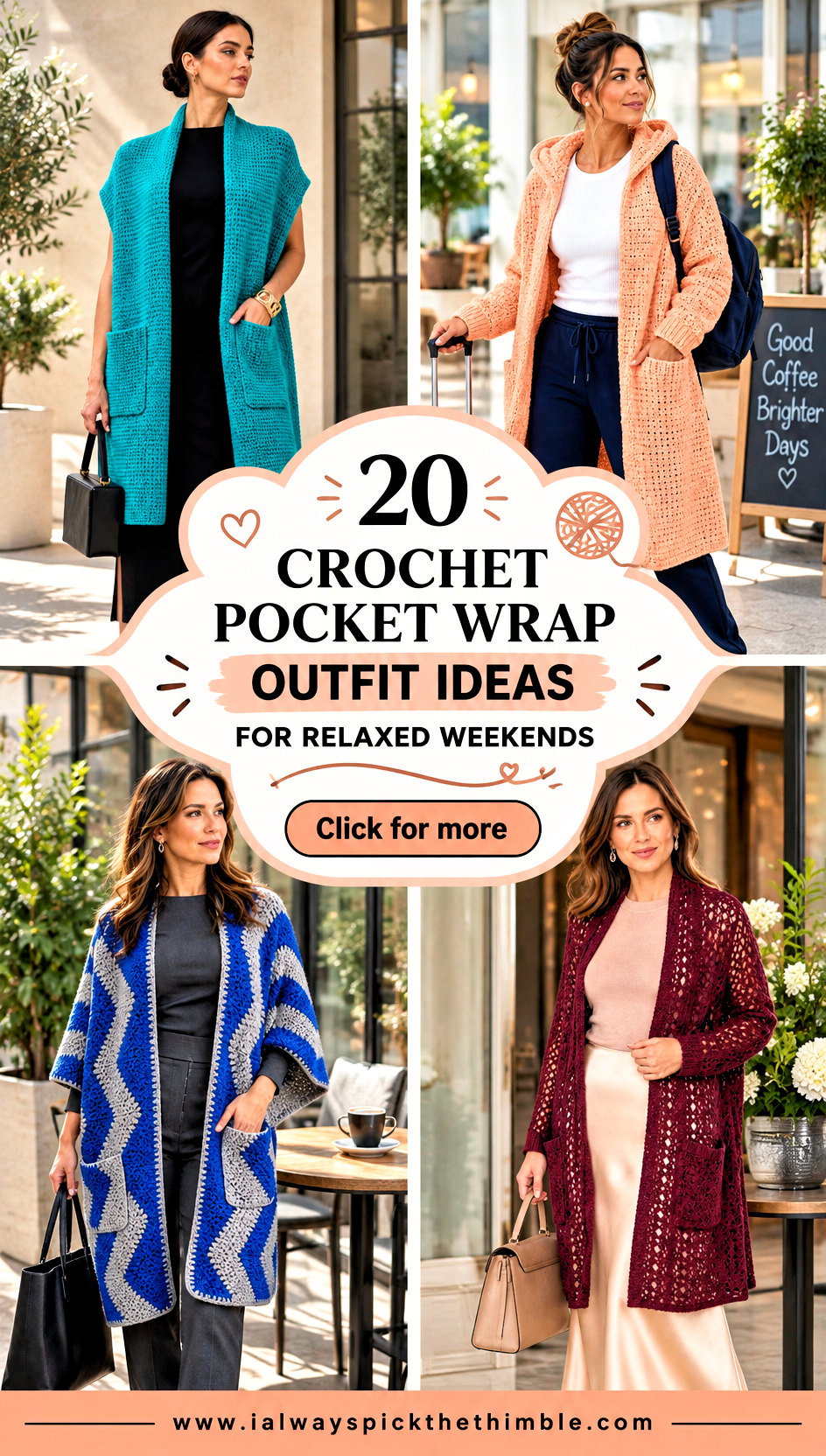 20 Crochet Pocket Wrap Outfit Ideas for Relaxed Weekends - 20 Crochet Pocket Wrap Outfit Ideas for Relaxed Weekends