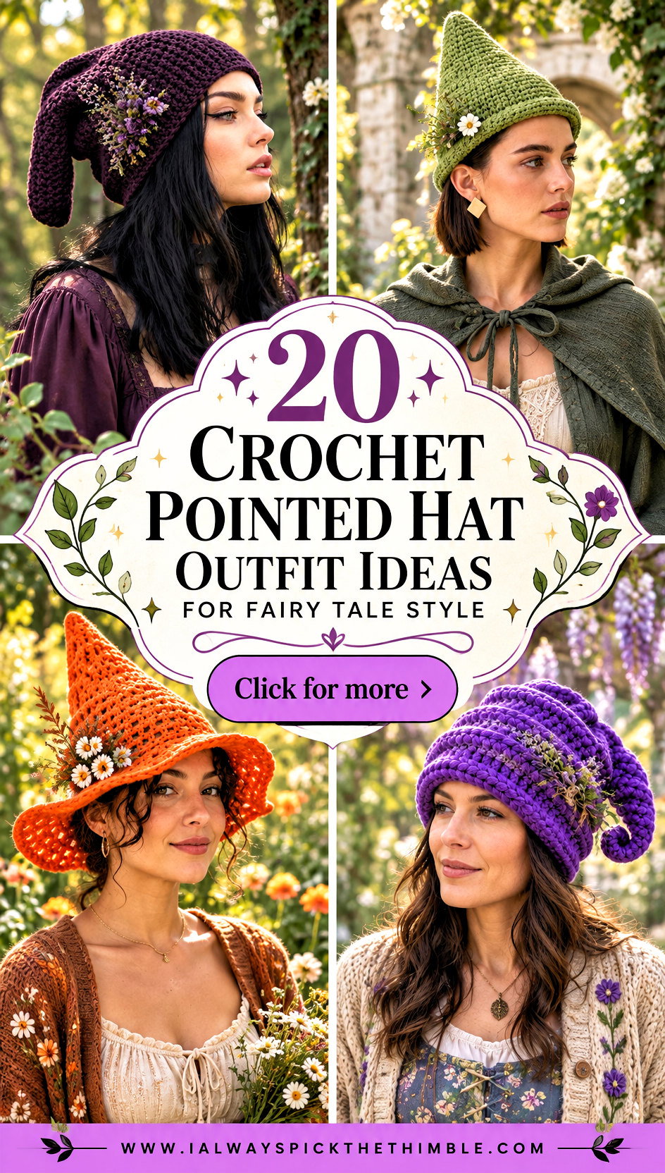 20 Crochet Pointed Hat Outfit Ideas for Fairy Tale Style - 20 Crochet Pointed Hat Outfit Ideas for Fairy Tale Style