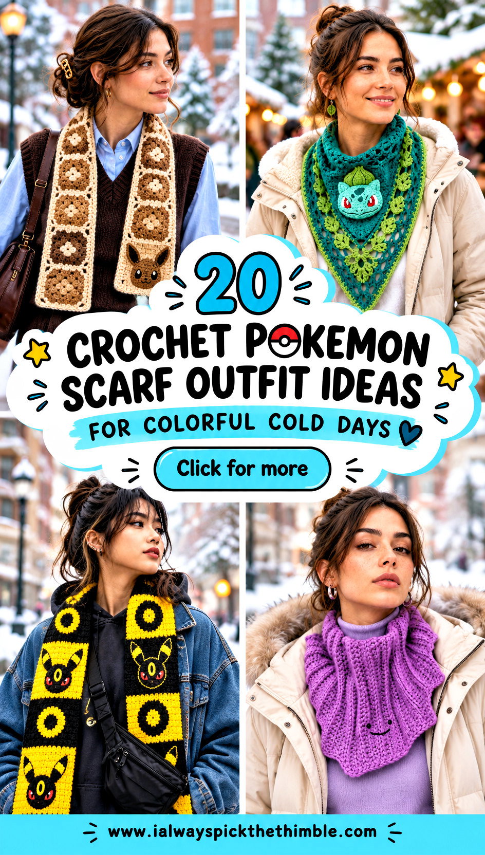 20 Crochet Pokemon Scarf Outfit Ideas for Colorful Cold Days - 20 Crochet Pokemon Scarf Outfit Ideas for Colorful Cold Days