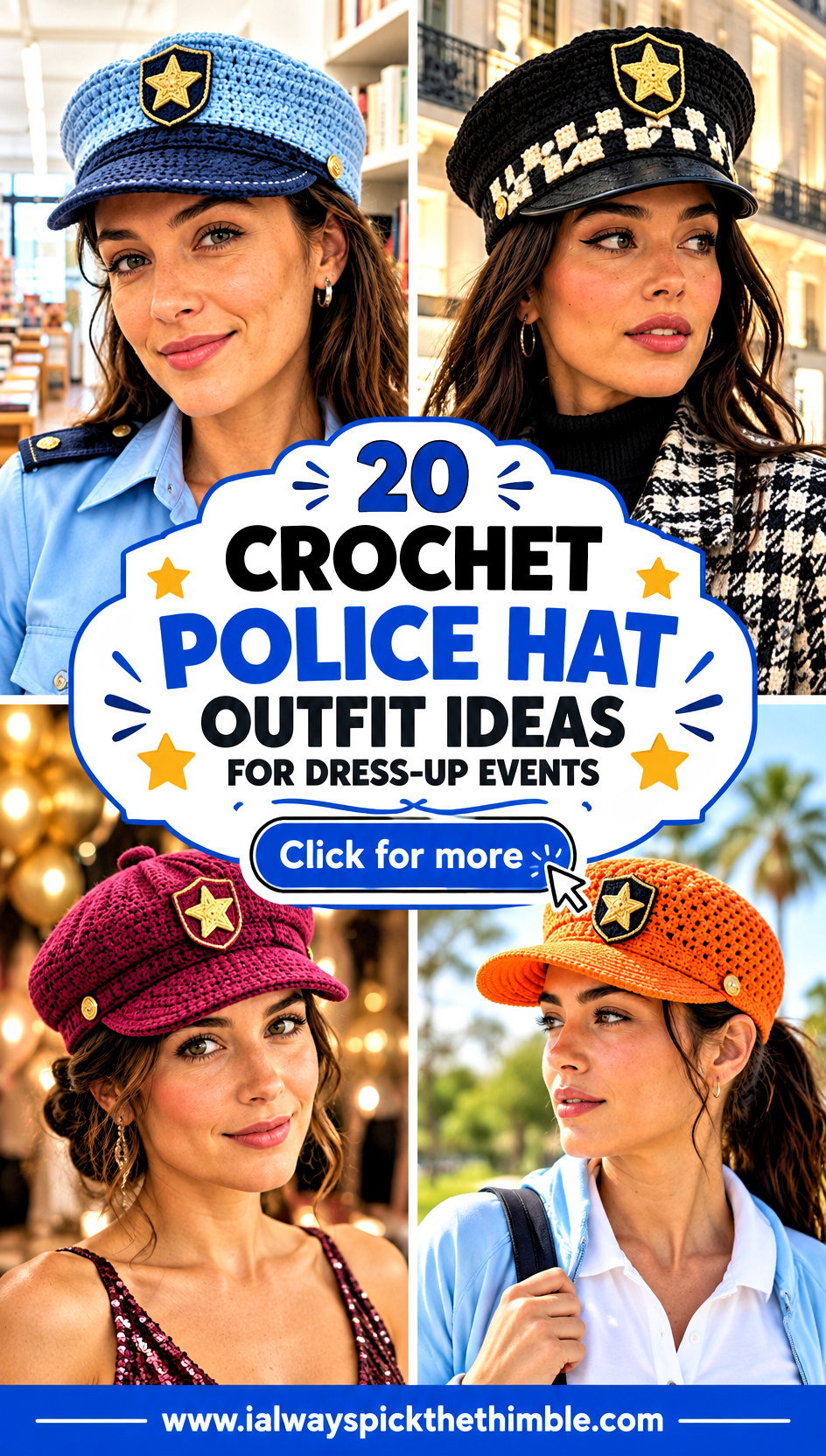 20 Crochet Police Hat Outfit Ideas for Dress-Up Events - 20 Crochet Police Hat Outfit Ideas for Dress-Up Events