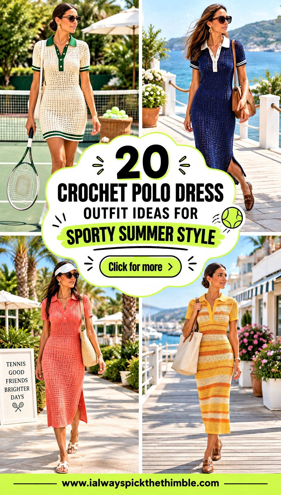 20 Crochet Polo Dress Outfit Ideas for Sporty Summer Style - 20 Crochet Polo Dress Outfit Ideas for Sporty Summer Style