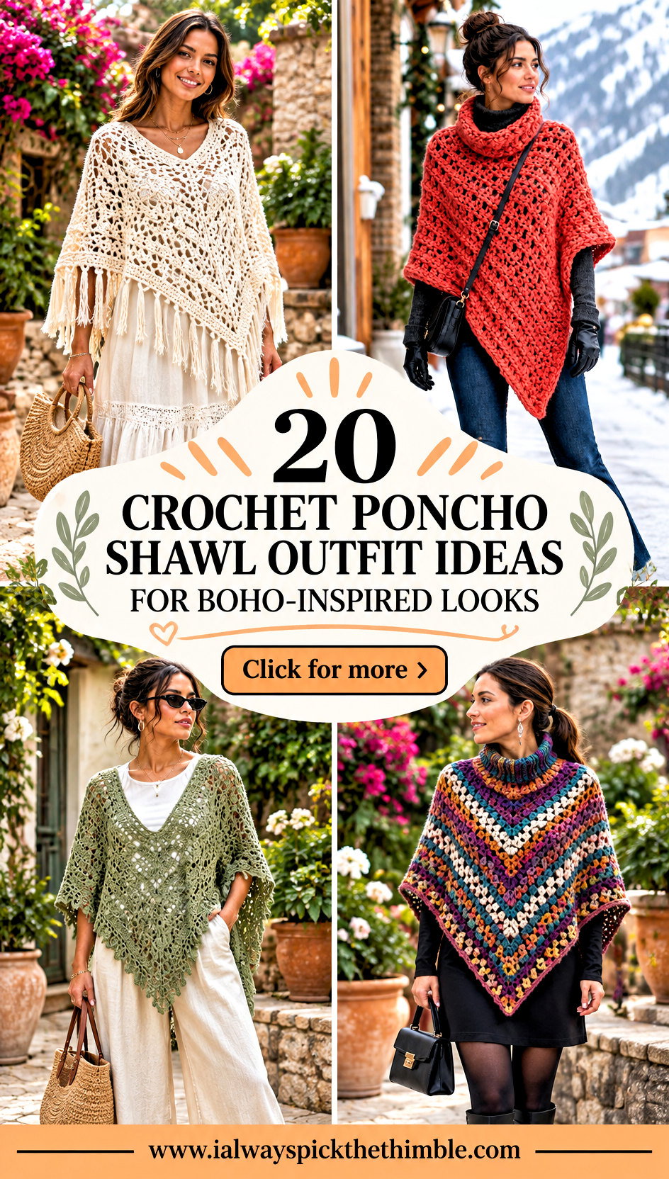20 Crochet Poncho Shawl Outfit Ideas for Boho-Inspired Looks - 20 Crochet Poncho Shawl Outfit Ideas for Boho-Inspired Looks