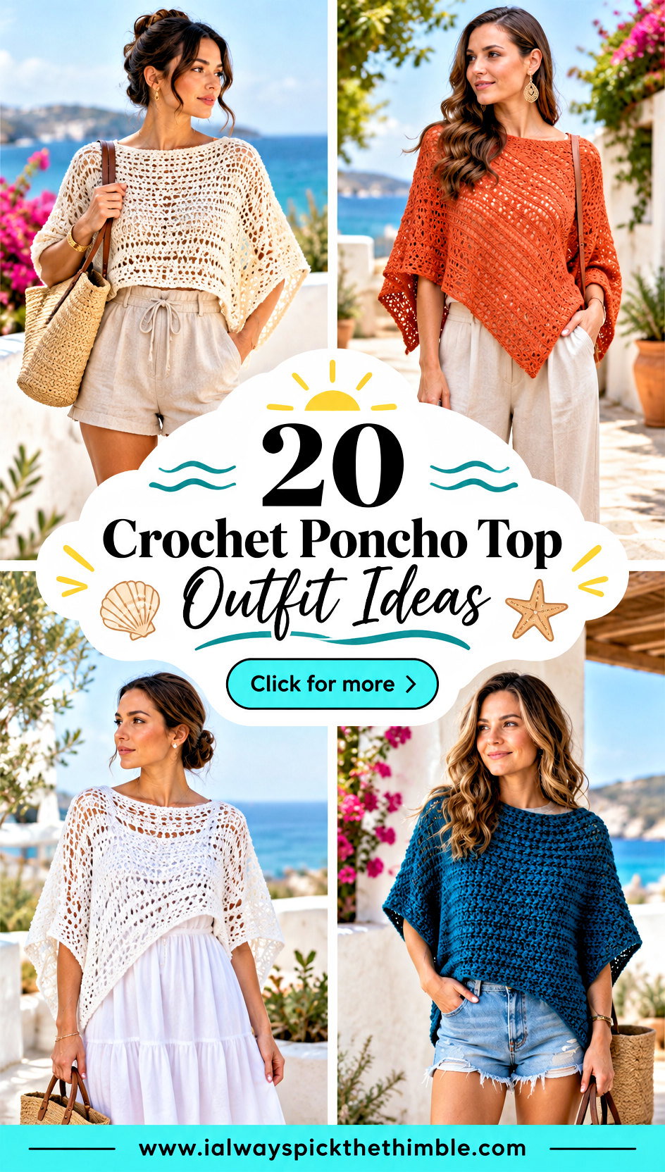 20 Crochet Poncho Top Outfit Ideas for Breezy Summer Days - 20 Crochet Poncho Top Outfit Ideas for Breezy Summer Days