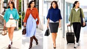 20 Crochet Poncho With Collar Outfit Ideas for Cool Days
