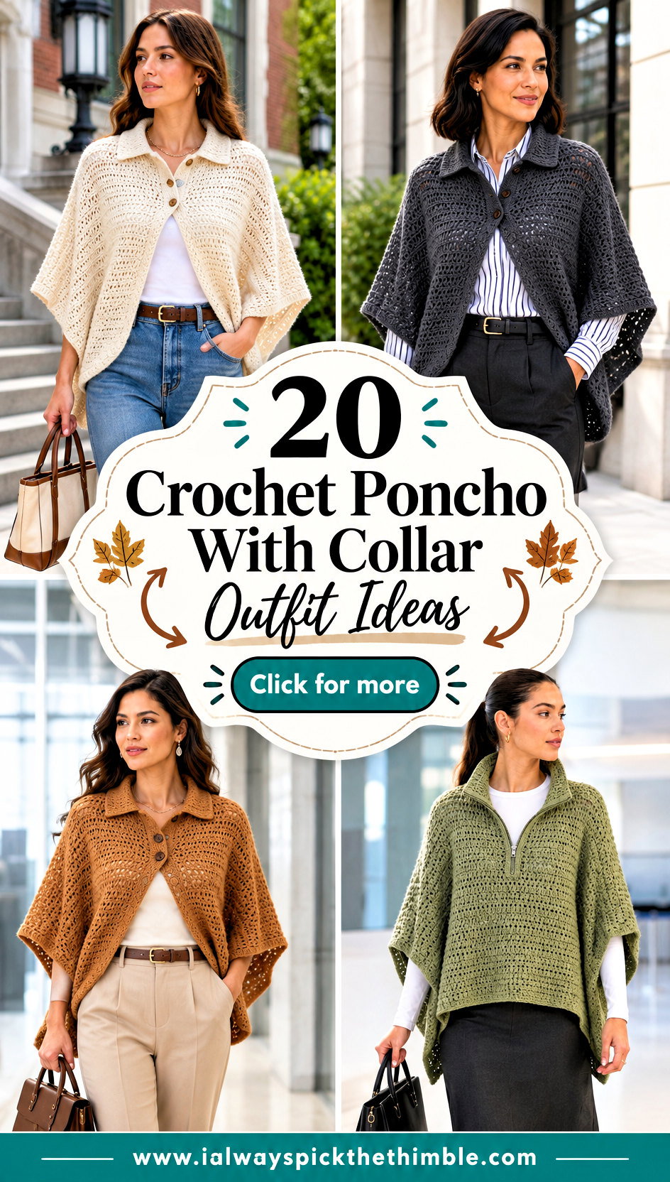 20 Crochet Poncho With Collar Outfit Ideas for Cool Days - 20 Crochet Poncho With Collar Outfit Ideas for Cool Days