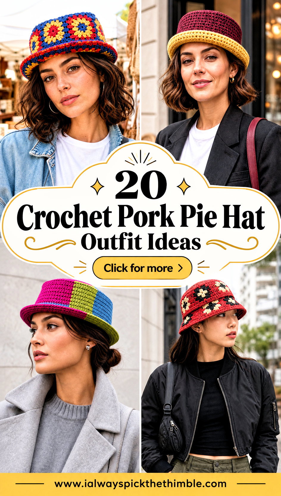 20 Crochet Pork Pie Hat Outfit Ideas With Vintage Flair - 20 Crochet Pork Pie Hat Outfit Ideas With Vintage Flair