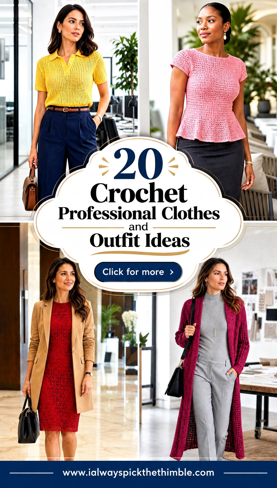 20 Crochet Professional Clothes and Outfit Ideas for Work - 20 Crochet Professional Clothes and Outfit Ideas for Work