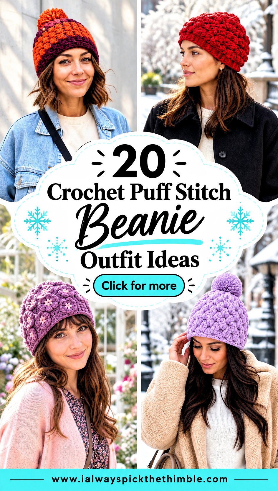 20 Crochet Puff Stitch Beanie Outfit Ideas for Cold Mornings - 20 Crochet Puff Stitch Beanie Outfit Ideas for Cold Mornings