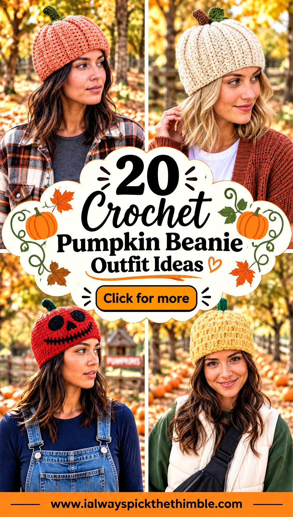 20 Crochet Pumpkin Beanie Outfit Ideas for Fall Weekends - 20 Crochet Pumpkin Beanie Outfit Ideas for Fall Weekends
