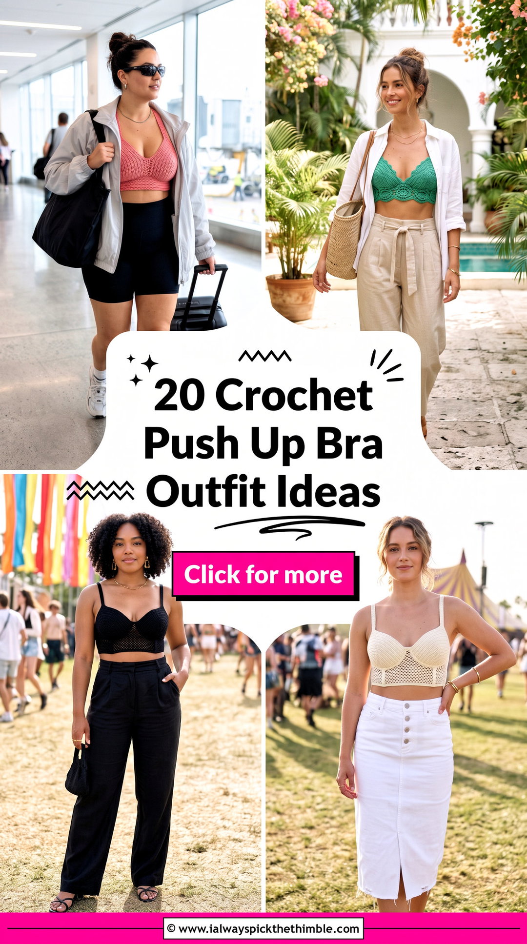 20 Crochet Push Up Bra Outfit Ideas for Festival Styling - 20 Crochet Push Up Bra Outfit Ideas for Festival Styling