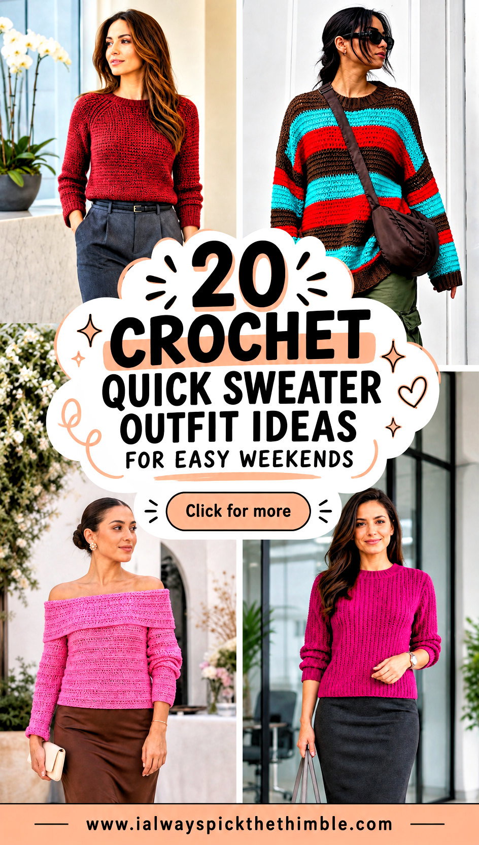 20 Crochet Quick Sweater Outfit Ideas for Easy Weekends - 20 Crochet Quick Sweater Outfit Ideas for Easy Weekends