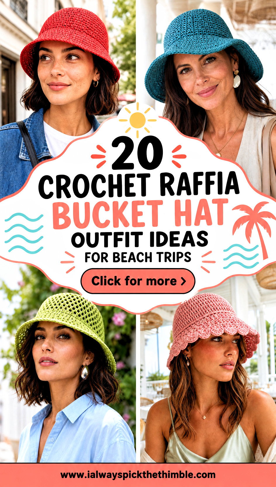 20 Crochet Raffia Bucket Hat Outfit Ideas for Beach Trips - 20 Crochet Raffia Bucket Hat Outfit Ideas for Beach Trips