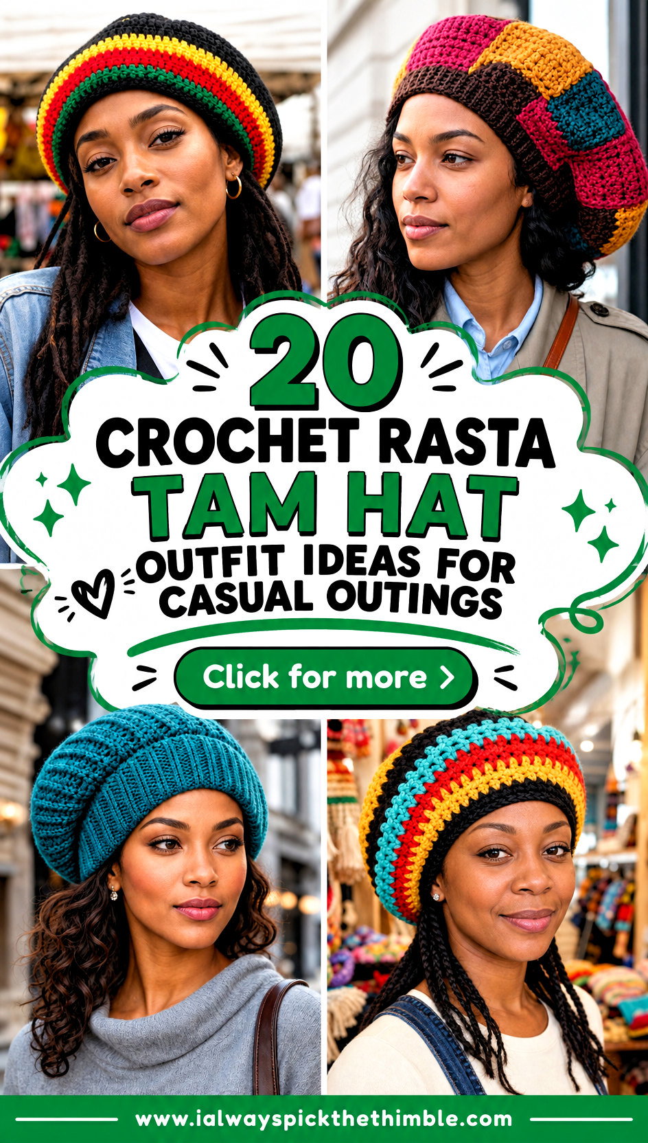 20 Crochet Rasta Tam Hat Outfit Ideas for Casual Outings - 20 Crochet Rasta Tam Hat Outfit Ideas for Casual Outings
