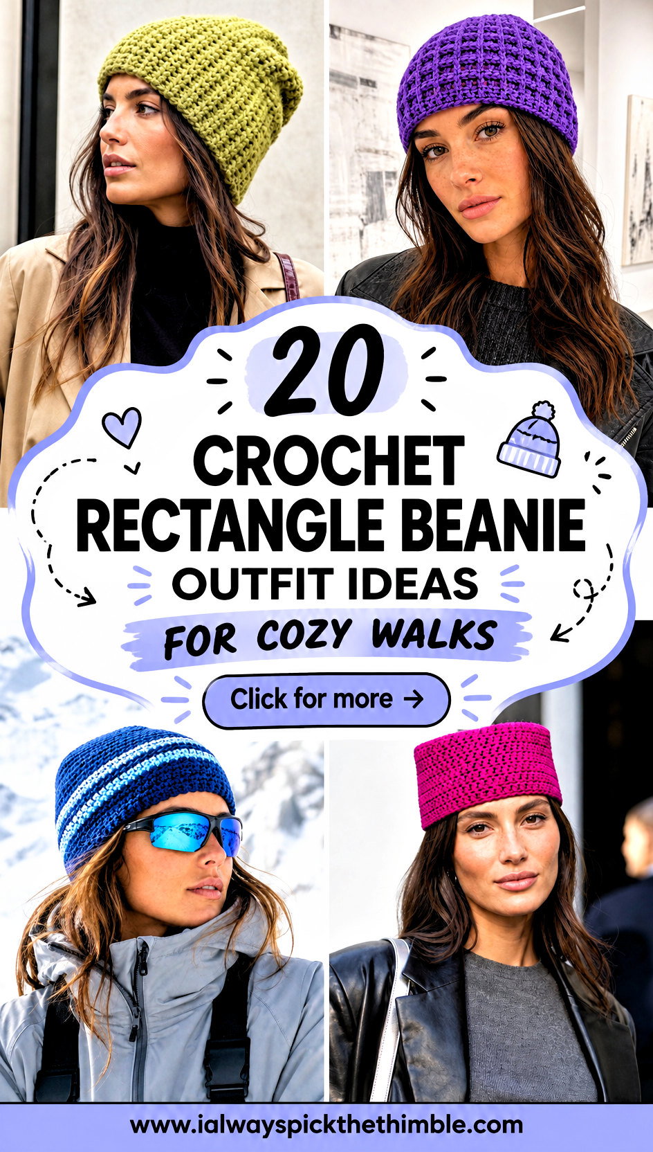 20 Crochet Rectangle Beanie Outfit Ideas for Cozy Walks - 20 Crochet Rectangle Beanie Outfit Ideas for Cozy Walks