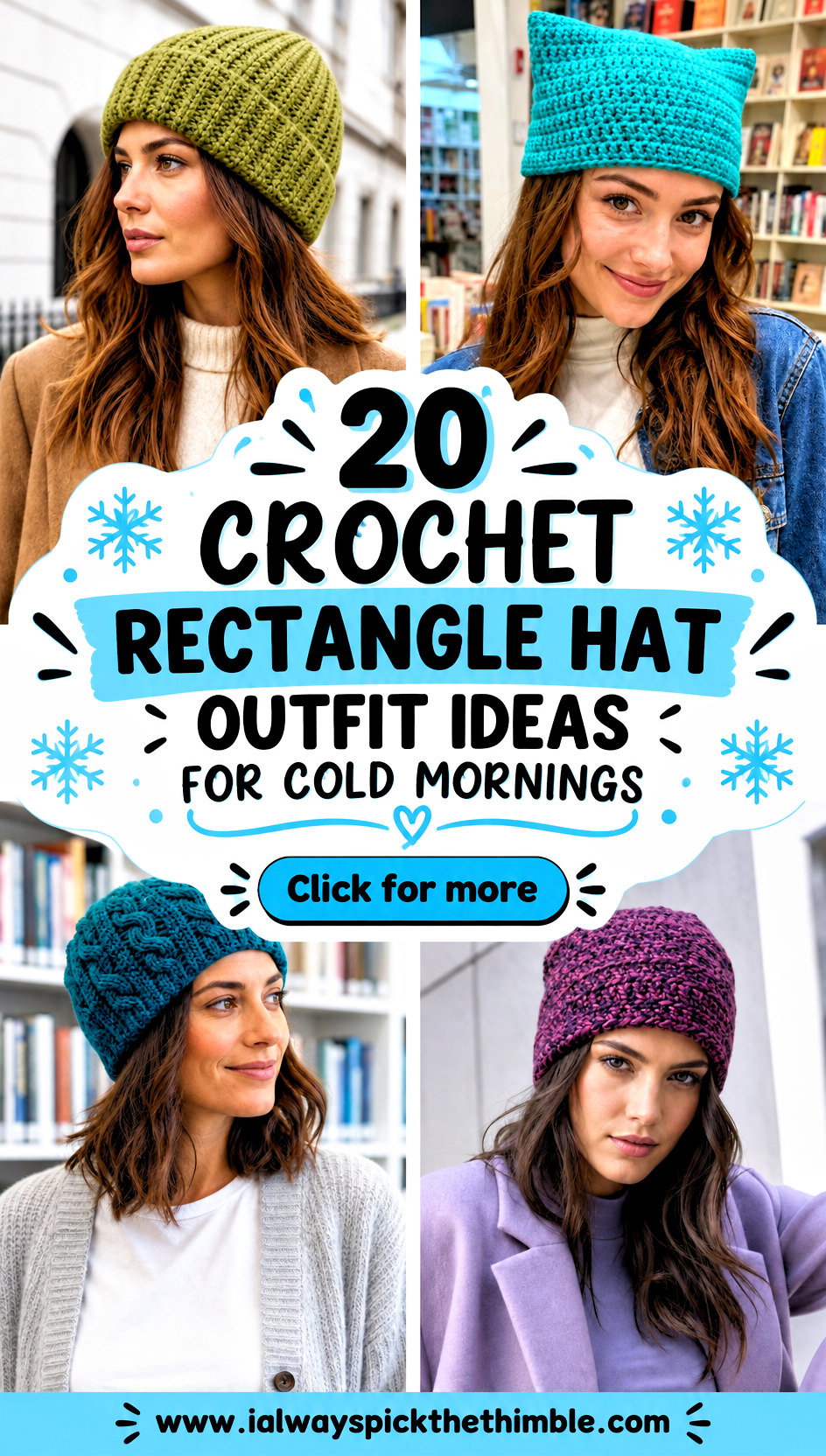 20 Crochet Rectangle Hat Outfit Ideas for Cold Mornings - 20 Crochet Rectangle Hat Outfit Ideas for Cold Mornings