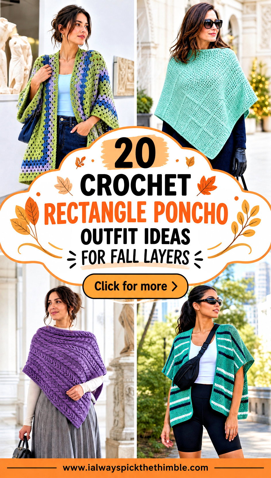 20 Crochet Rectangle Poncho Outfit Ideas for Fall Layers - 20 Crochet Rectangle Poncho Outfit Ideas for Fall Layers