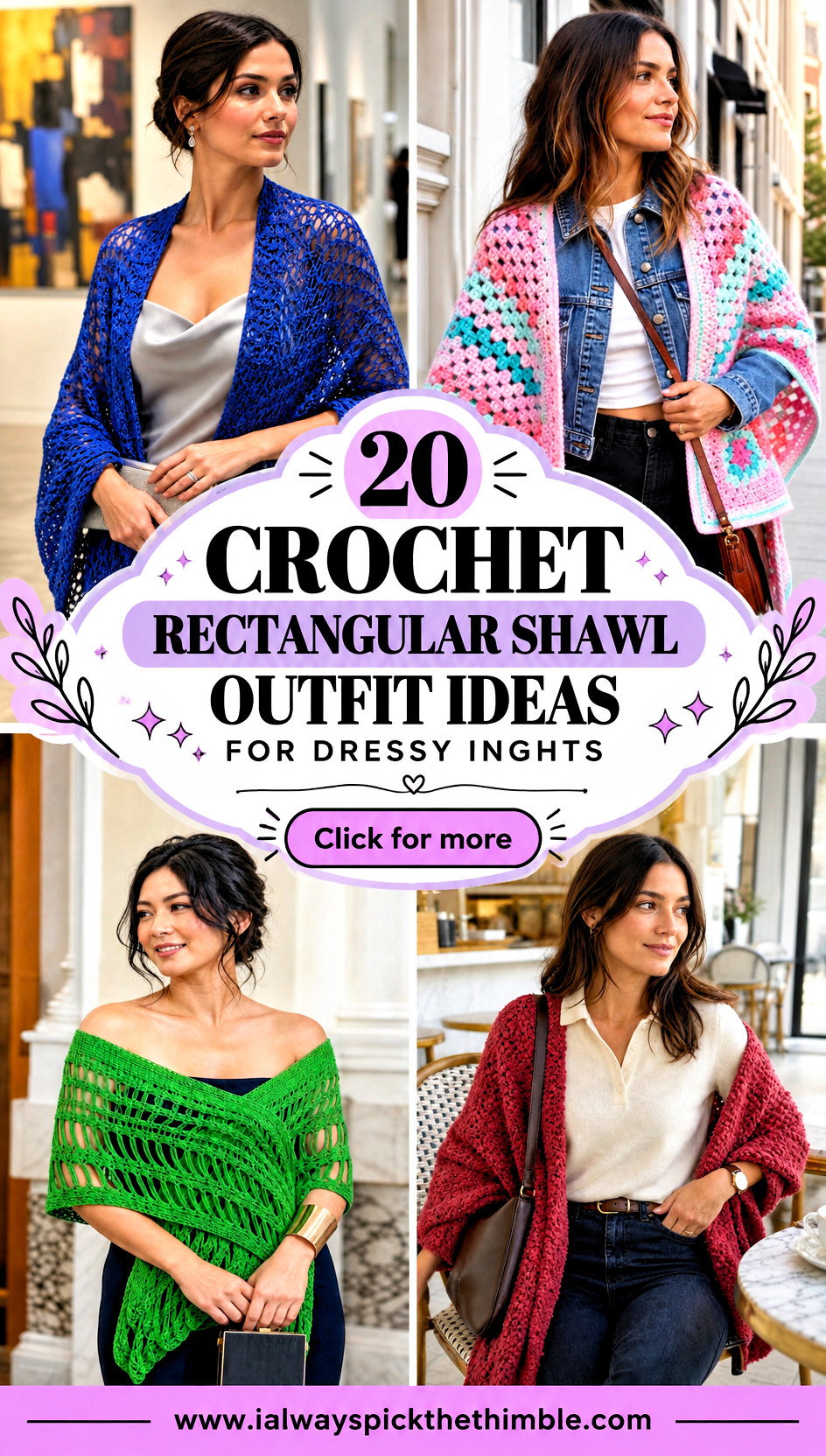 20 Crochet Rectangular Shawl Outfit Ideas for Dressy Nights - 20 Crochet Rectangular Shawl Outfit Ideas for Dressy Nights