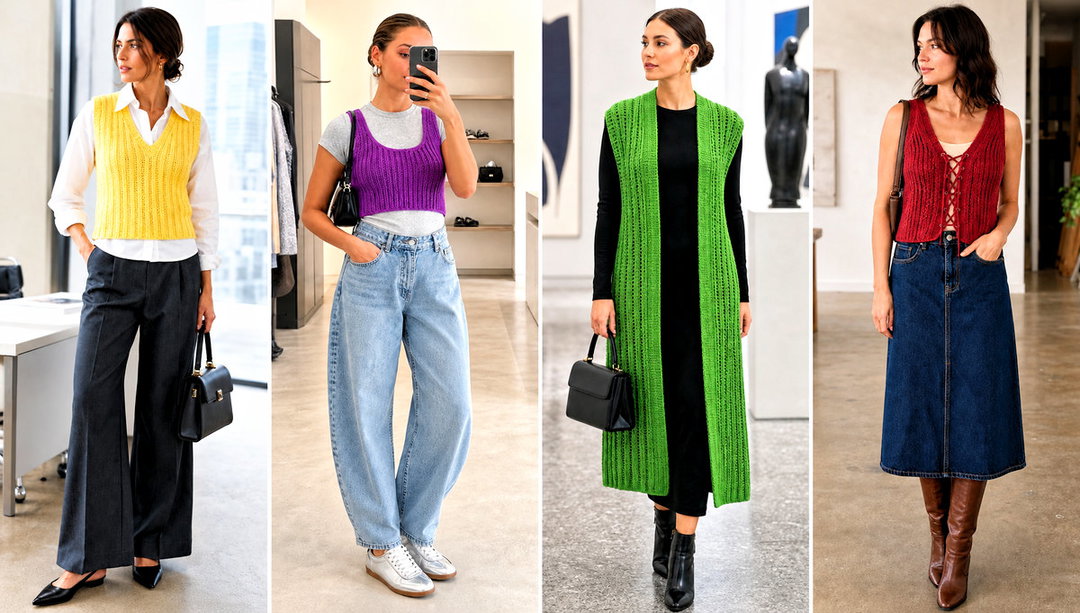 20 Crochet Ribbed Vest Outfit Ideas for Polished Layers