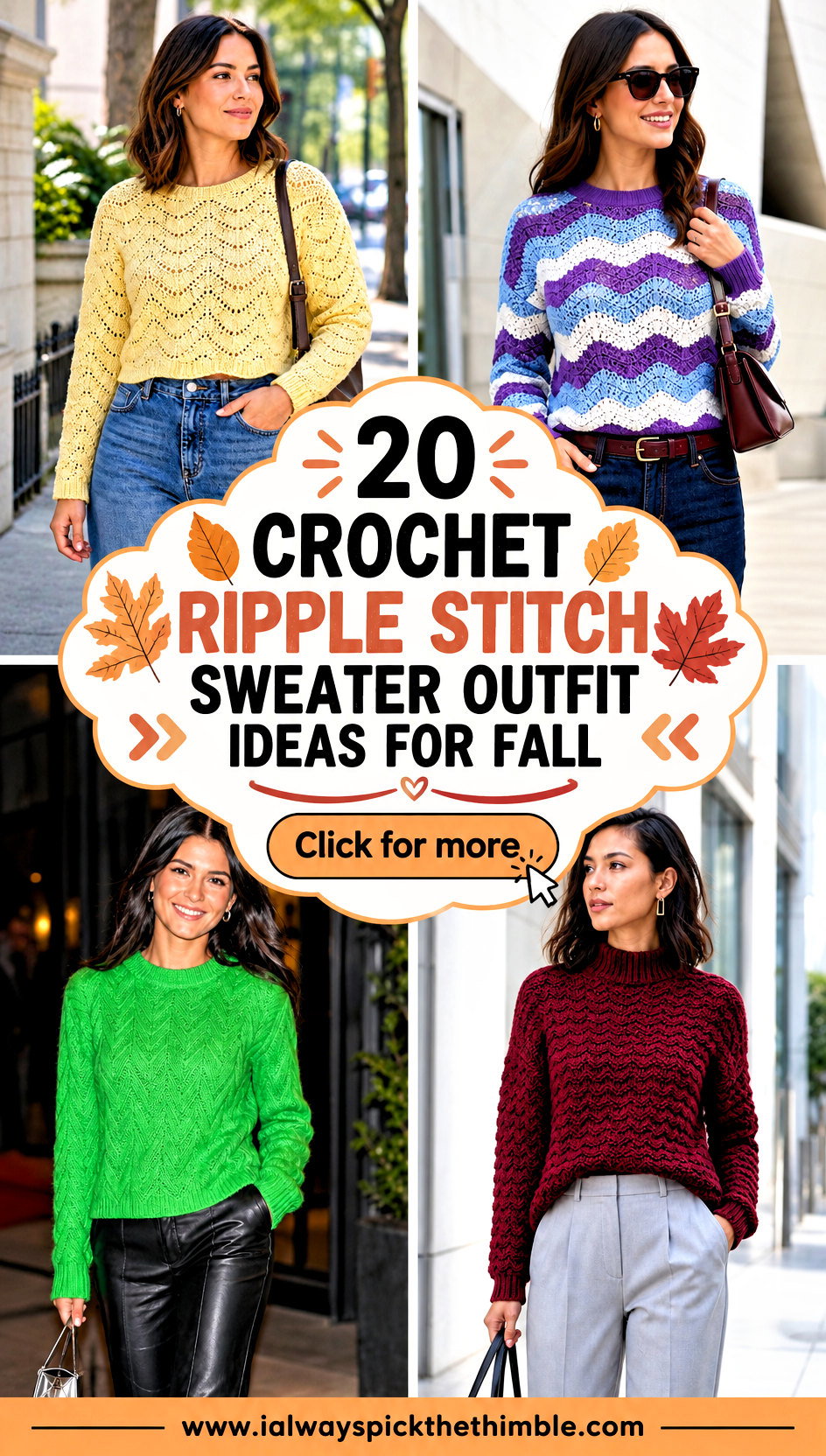 20 Crochet Ripple Stitch Sweater Outfit Ideas for Fall - 20 Crochet Ripple Stitch Sweater Outfit Ideas for Fall
