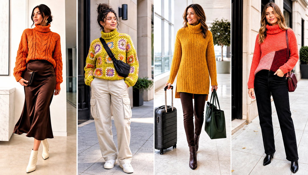 20 Crochet Roll Neck Sweater Outfit Ideas for Cozy Layers